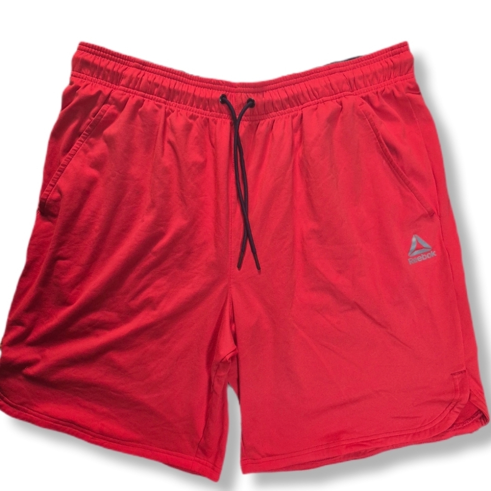 Reebok Men's Vibrant Red Drawstring Athletic Gym Shorts Size XL